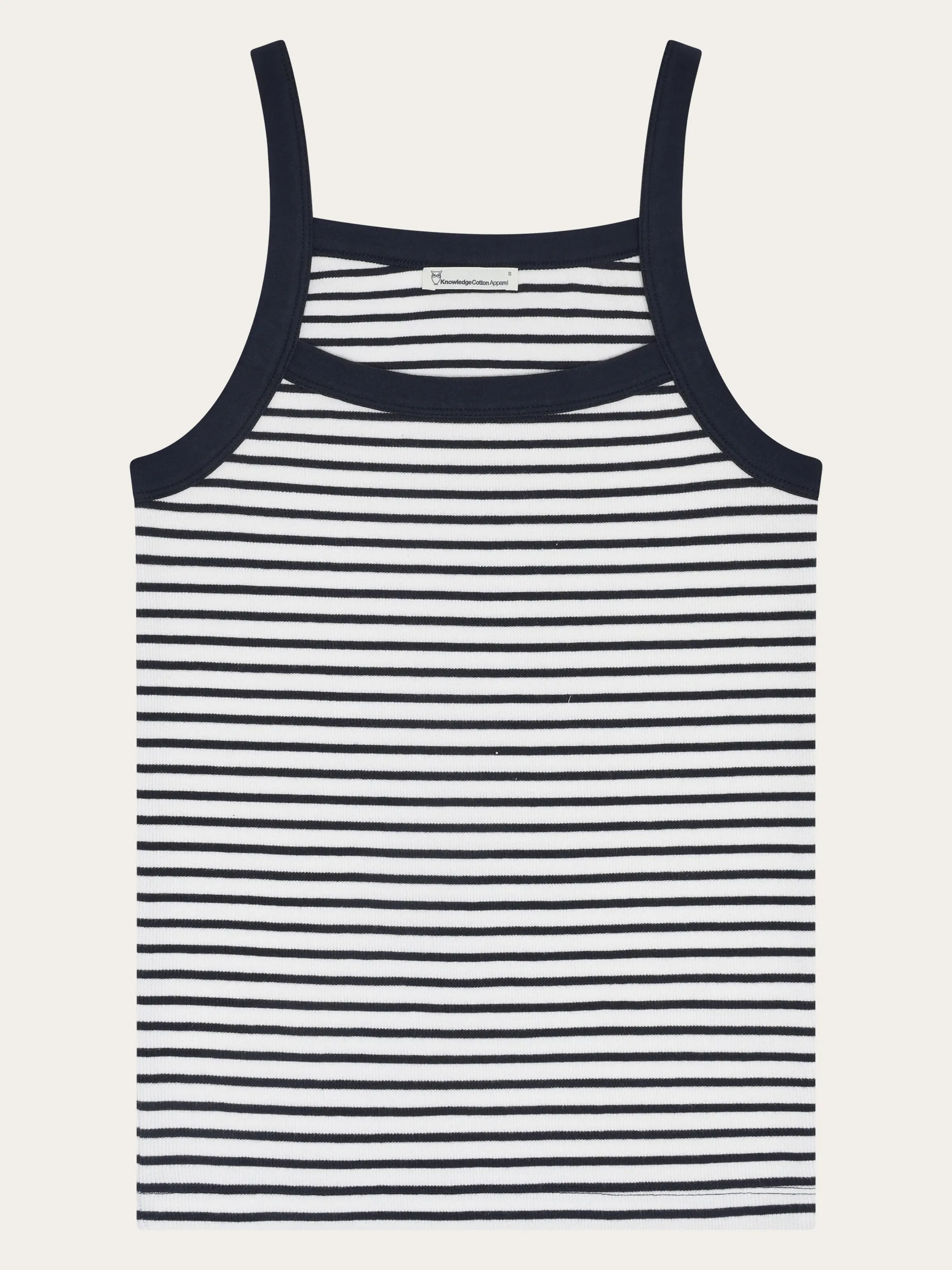 Débardeur en coton bio | rayé "rib strap top - navy", Knowledge Cotton Apparel, photo 1
