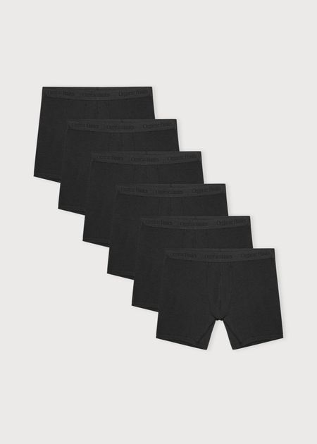 Pack de 6 boxers en coton bio | noir "core boxer briefs 6-pack - black"