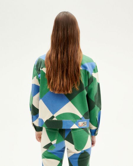 Veste en coton bio | multicolore "tetris frans jacket blue", Thinking Mu, photo 4