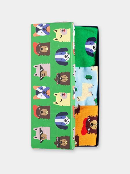 Pack 3 paires de chaussettes en coton bio | multicolore "paws & friends" - Dilly socks