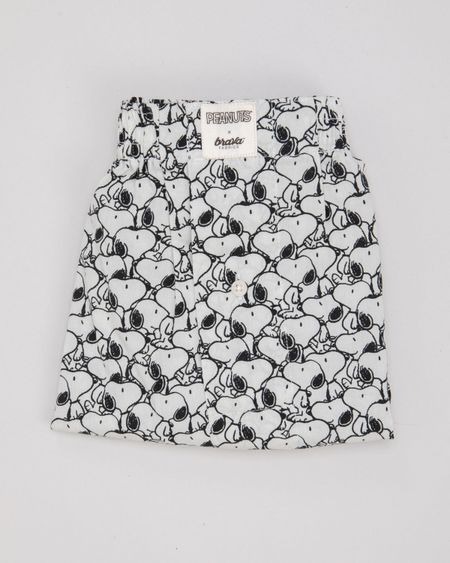Caleçon à imprimés en coton bio | blanc "peanuts b&w cotton boxers ecru", Brava Fabrics, photo 2