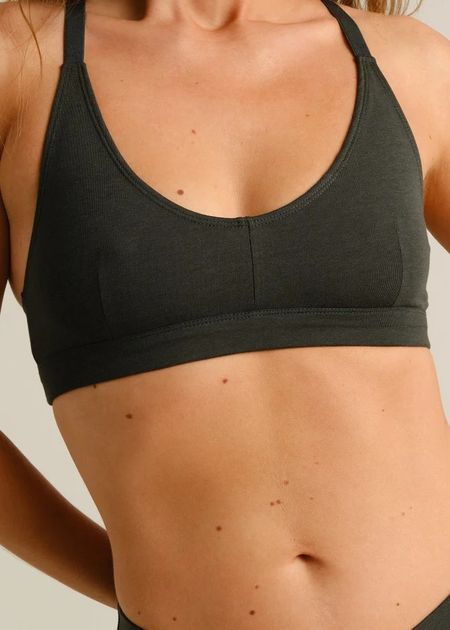 Brassière en coton bio et tencel | vert "Soft bra junsele dark green - pine grove"