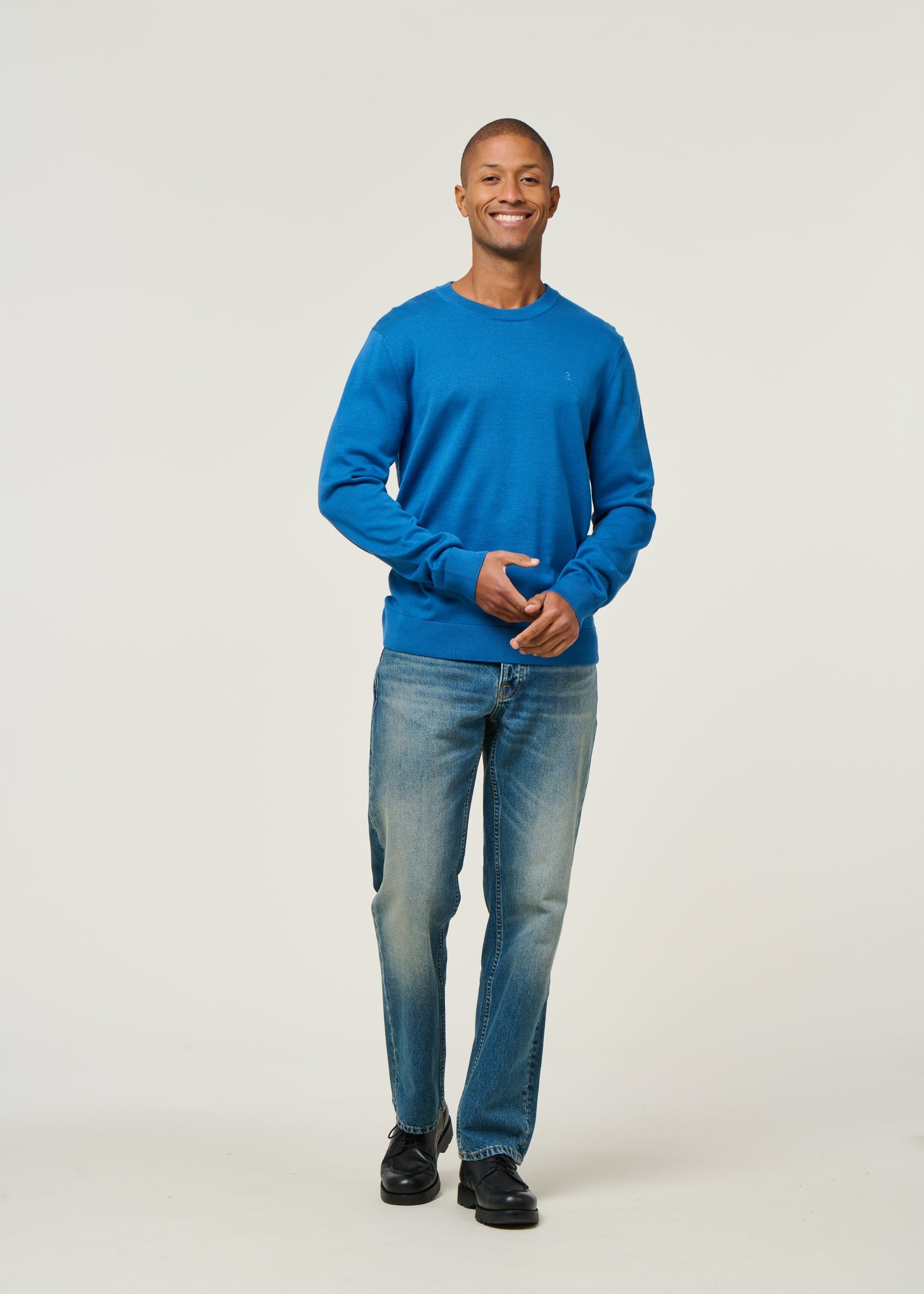 Pull en coton biologique | bleu "loukaa knit sweater - dark morning", Armedangels, photo 4