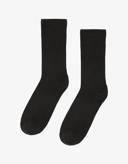 Chaussettes hautes en coton bio - noir "deep black"