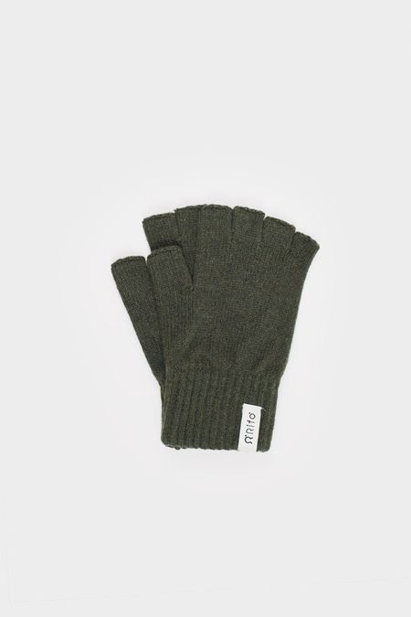 Mitaines en laine recyclée | vert "sasha - green foresta"