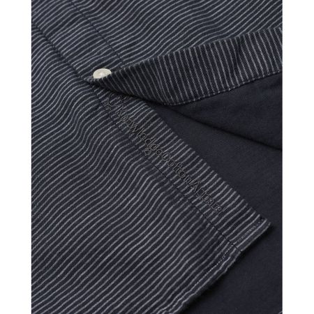Chemise col mao rayée bleu nuit en coton bio - larch, Knowledge Cotton Apparel, photo 3