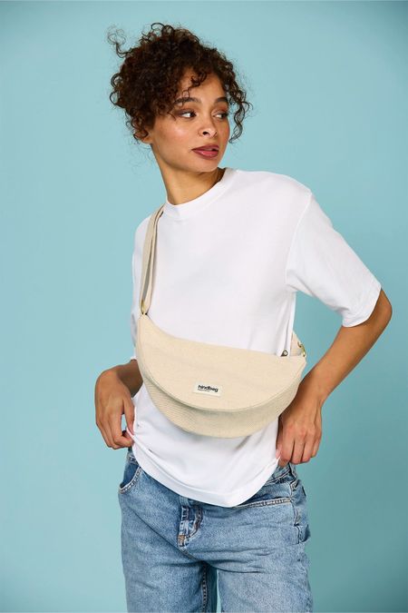 Banane en coton bio et jute | écru "andrea jute" - Hindbag