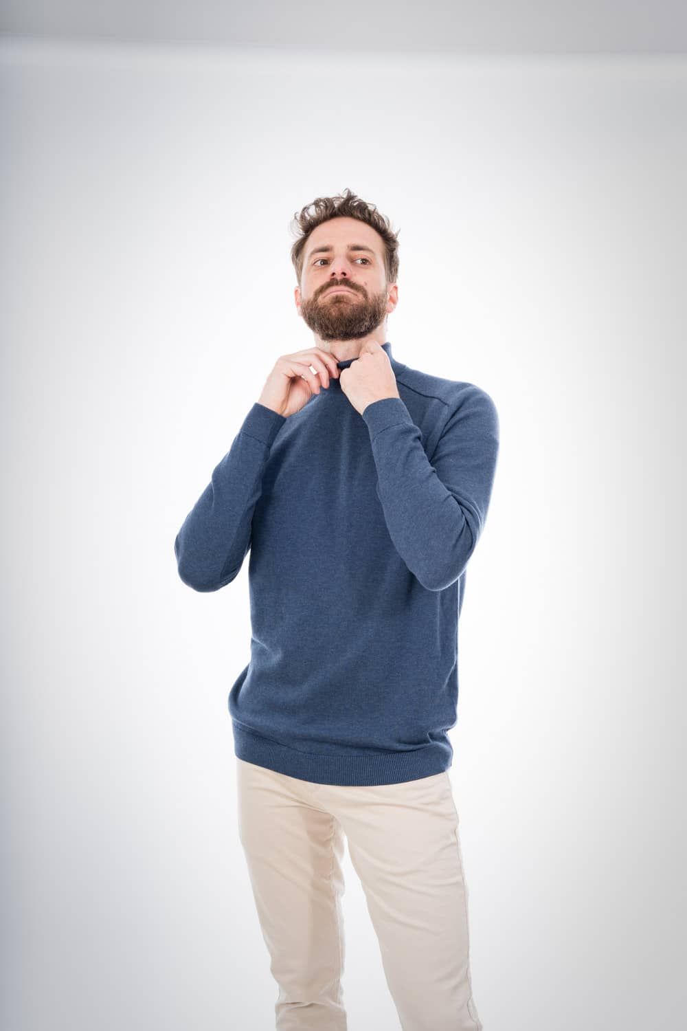 Pull col montant bleu nuit - field, Knowledge Cotton Apparel, photo 3
