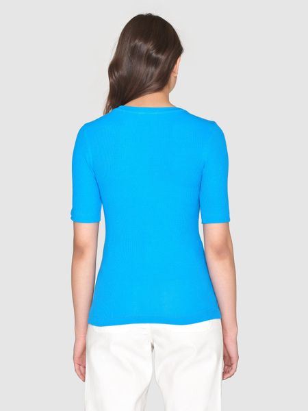 T-shirt côtelé en coton bio | bleu "rib t-shirt malibu blue", Knowledge Cotton Apparel, photo 3