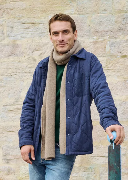Écharpe en laine mérinos recyclée | taupe, WeDressFair, photo 3
