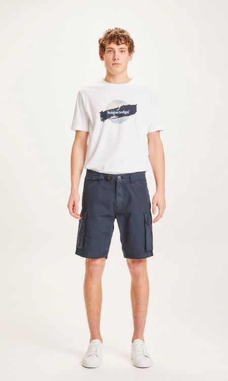 Short cargo bleu nuit en coton bio - trek
