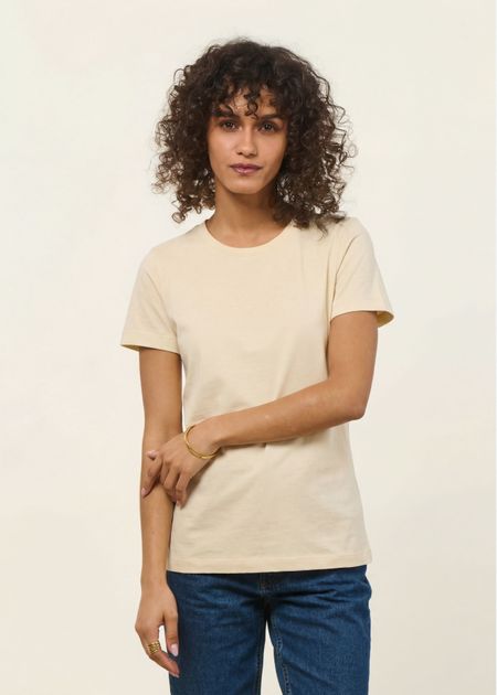 T-shirt en coton bio | écru - WeDressFair