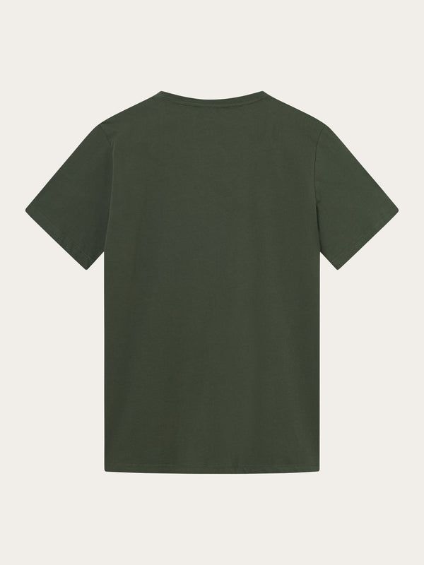 T-Shirt aus Bio-Baumwolle | Grün "regular fit basic tee forrest night", Knowledge Cotton Apparel, Foto 5