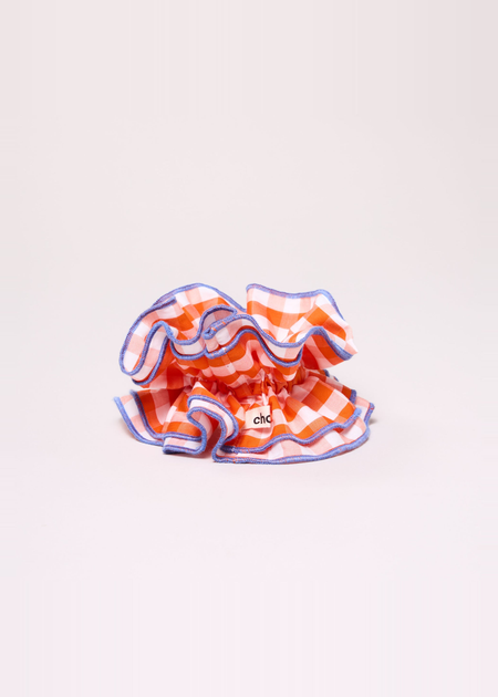 Maxi chouchou en matière upcyclée | vichy orange - Chou²