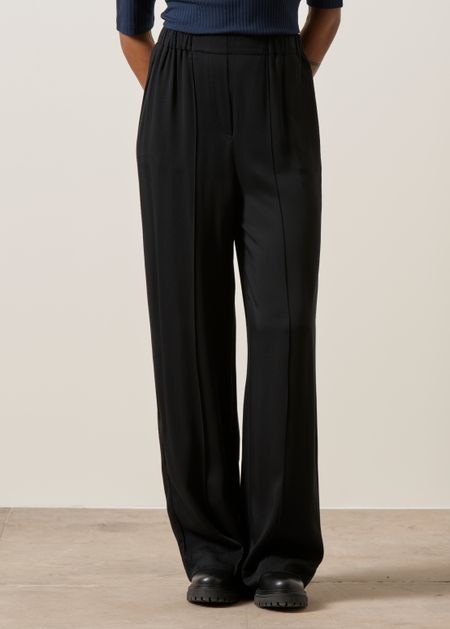 Pantalon ample en ecovero | noir "jonvaalie black" - Armedangels