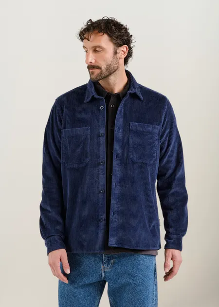 Surchemise velours côtelé en coton bio | bleu "Shirt kil corduroy navy - black iris", Dedicated