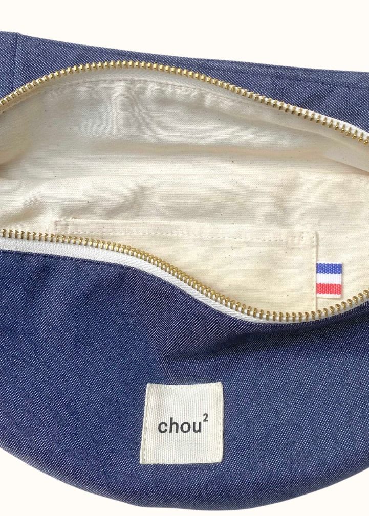 Bauchtasche made in France aus upgecycelter Baumwolle | Blau "jean", Chou², Foto 2