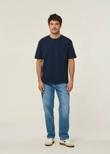 T-shirt oversize en coton bio | bleu marine, WeDressFair, photo 4