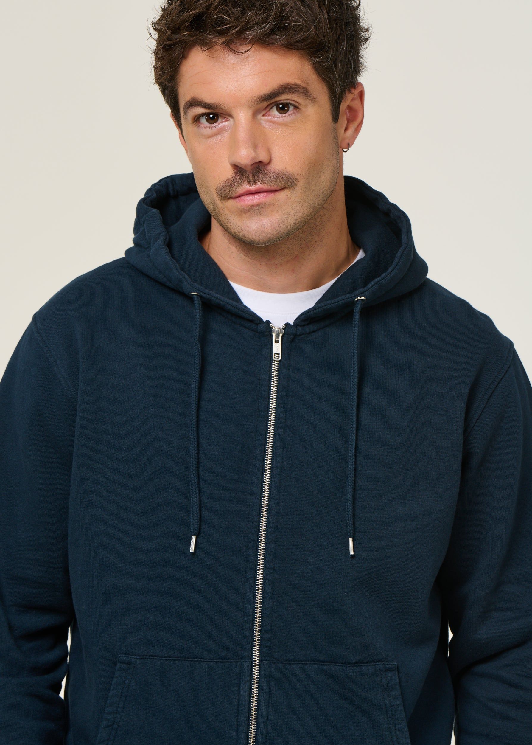 Sweat à capuche zippé en coton bio | marine "navy blue", Colorful Standard, photo 2