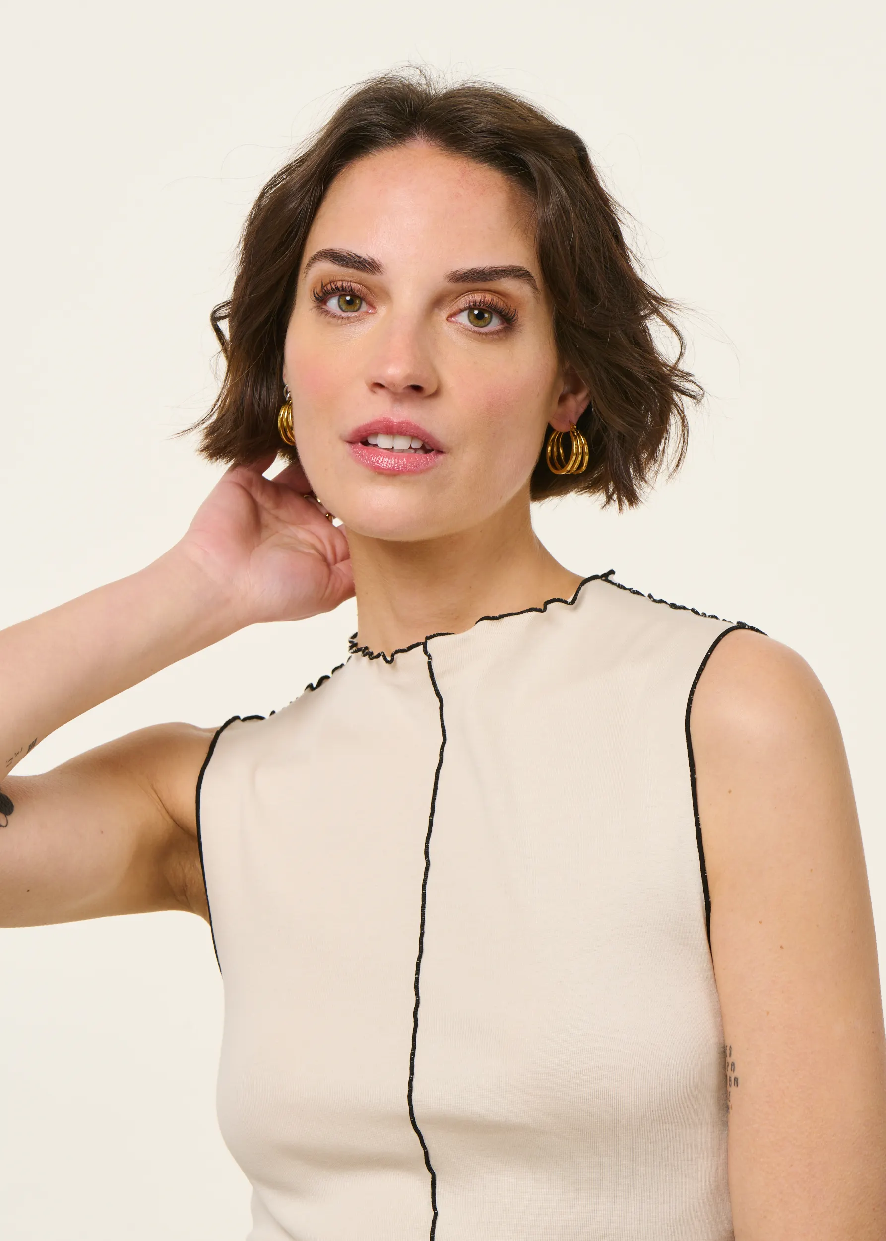 Top en coton bio | écru "Pin-tucked top organic cotton - nature white", Rotholz, photo 2