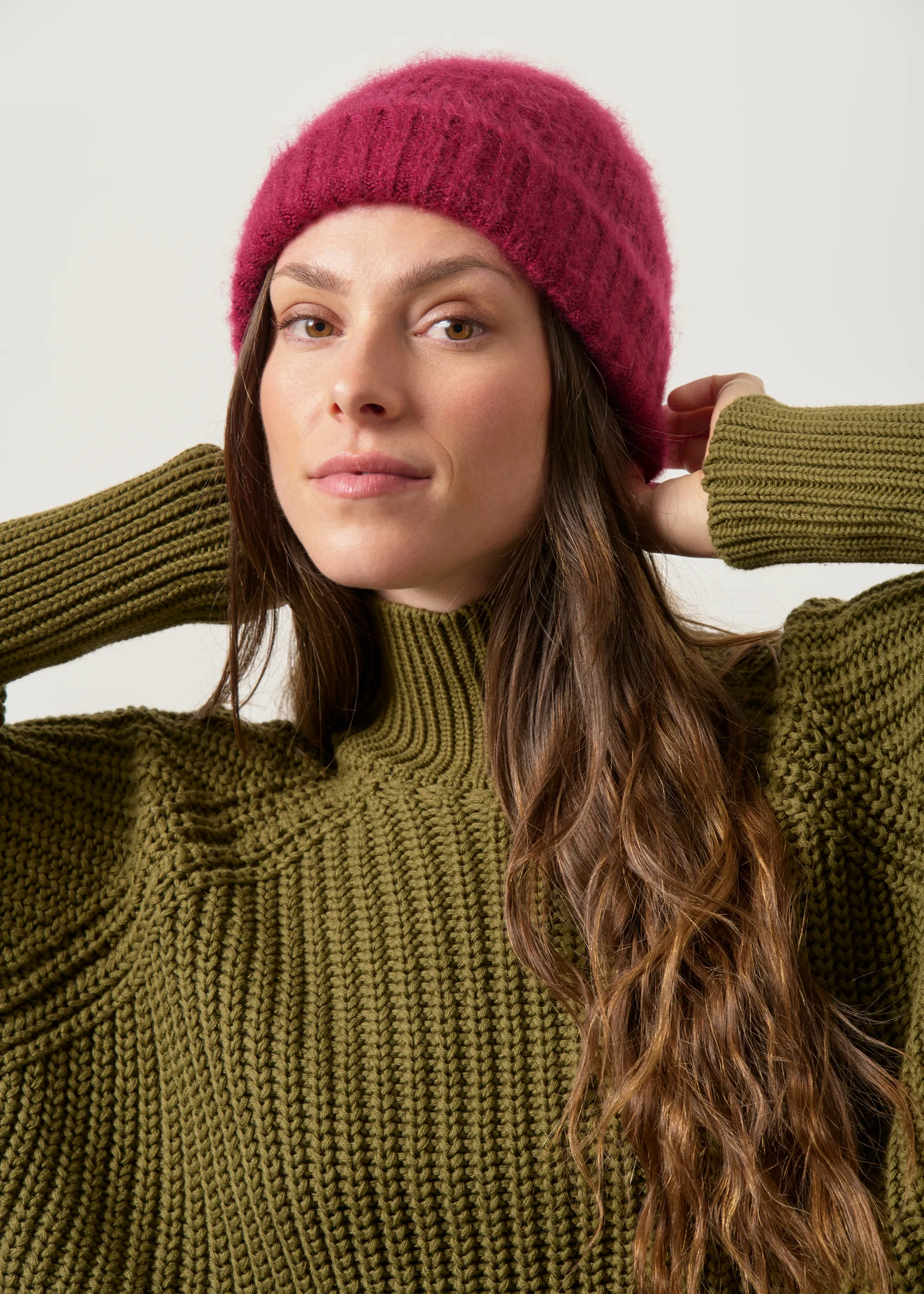 Bonnet en mohair certifié | aubergine "nina", WeDressFair, photo 4