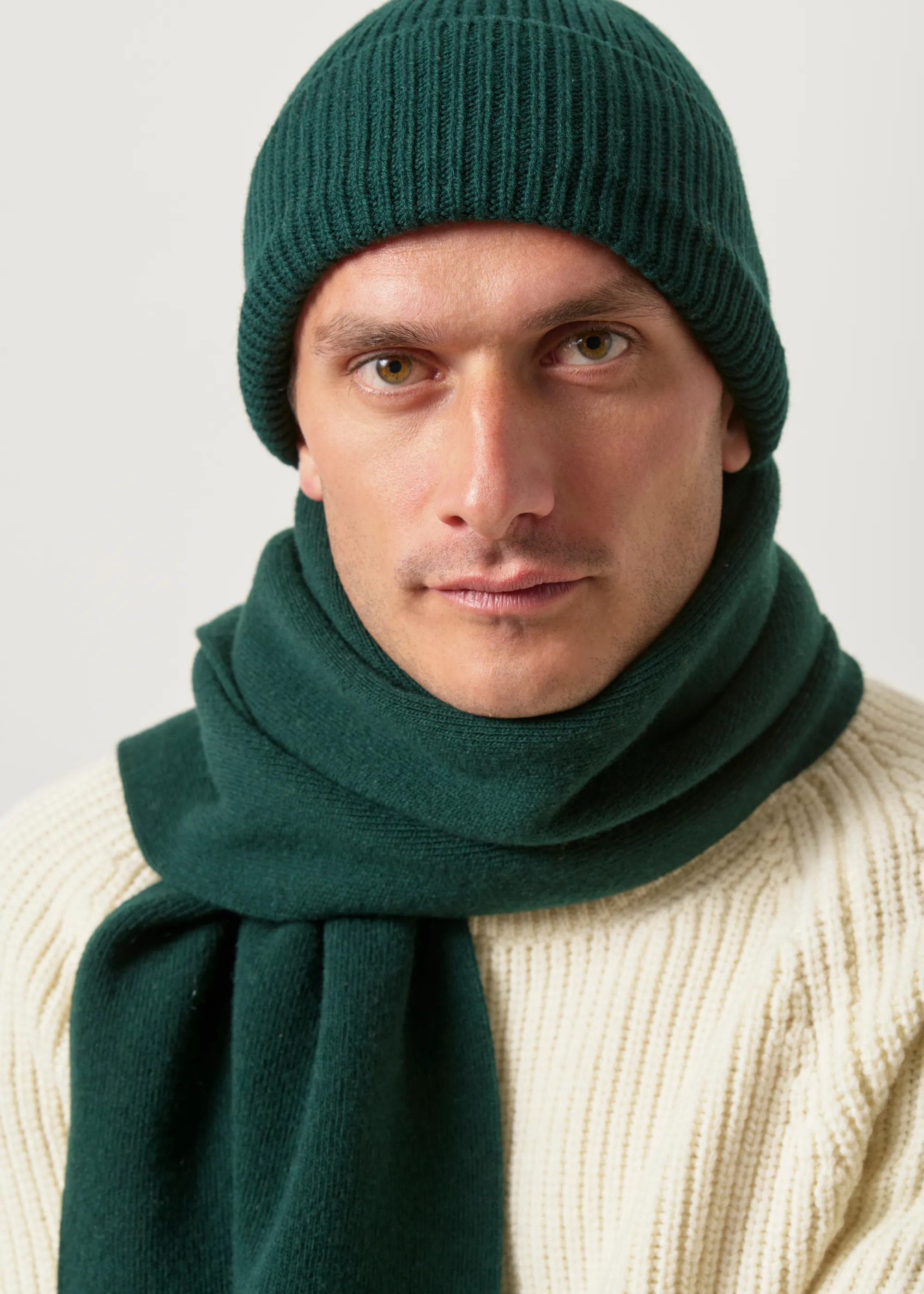 Bonnet en laine mérinos recyclée | vert émeraude, WeDressFair, photo 2