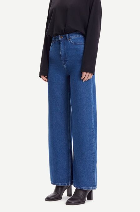 Jean ample en coton bio | bleu "rebecca jeans denim lounge", Samsoe Samsoe, photo 3