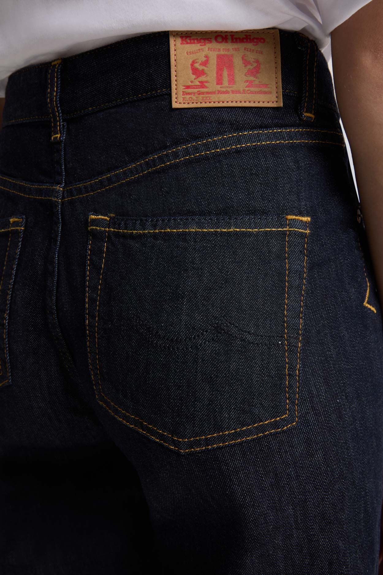 Jean droit léger en coton bio | brut "Inoe - cotton flex 9.5oz rinse", Kings of Indigo, photo 2