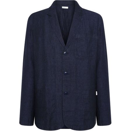 Blazer en lin bio | marine "linen blazer - total eclipse" - Knowledge Cotton Apparel