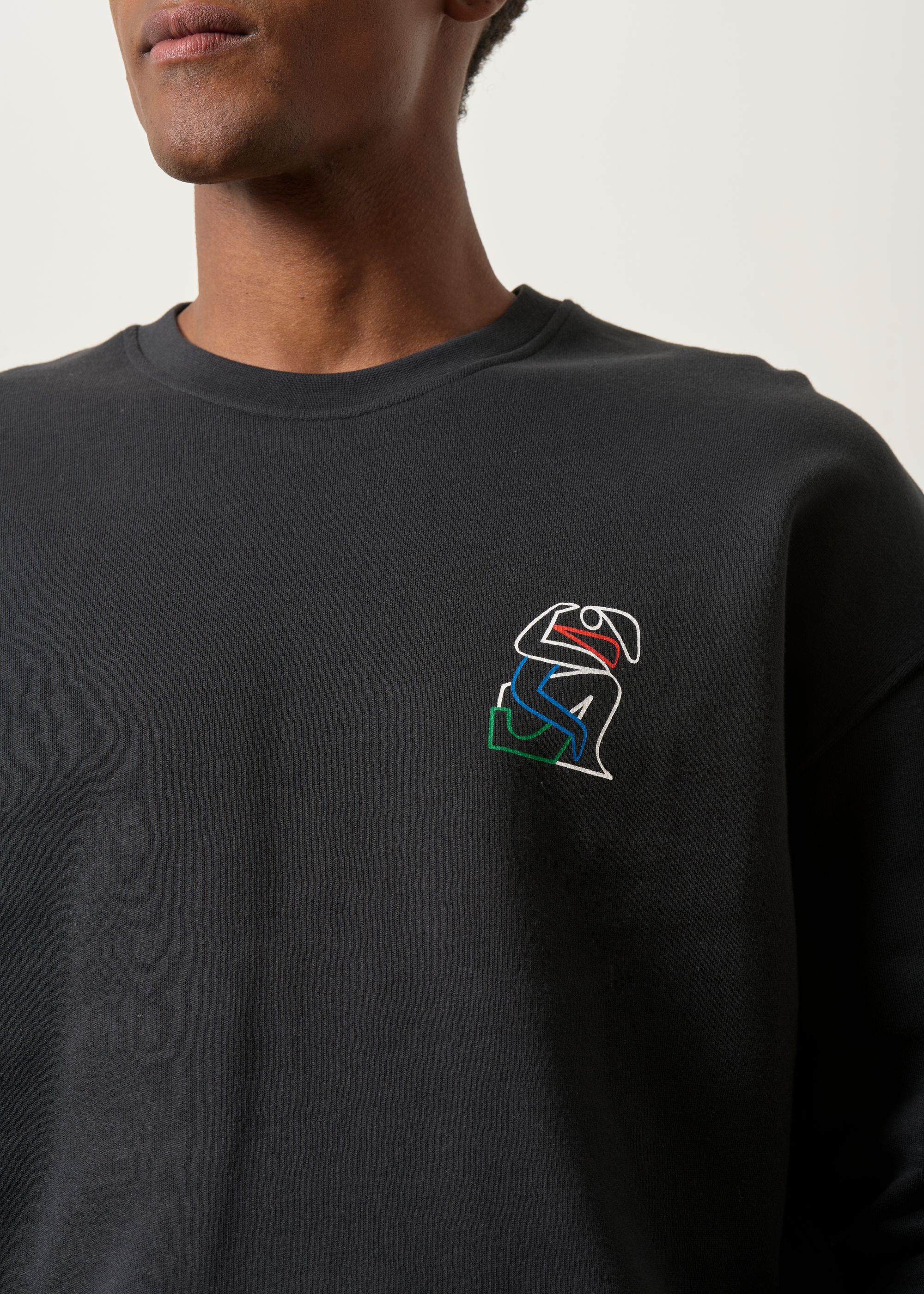 Sweat imprimé en coton bio | noir "Couple - carbon", Bask in the Sun, photo 3