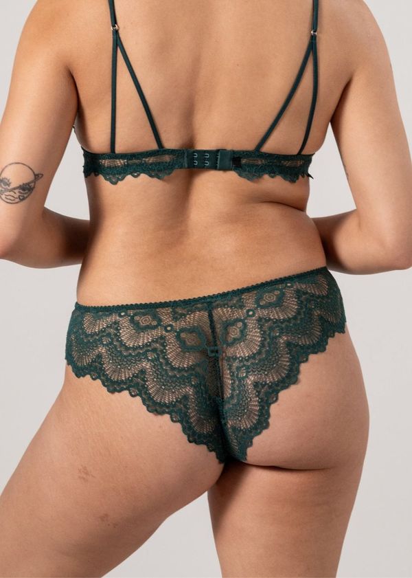 Culotte en coton biologique | vert "lace cheeky - pine", Understatement