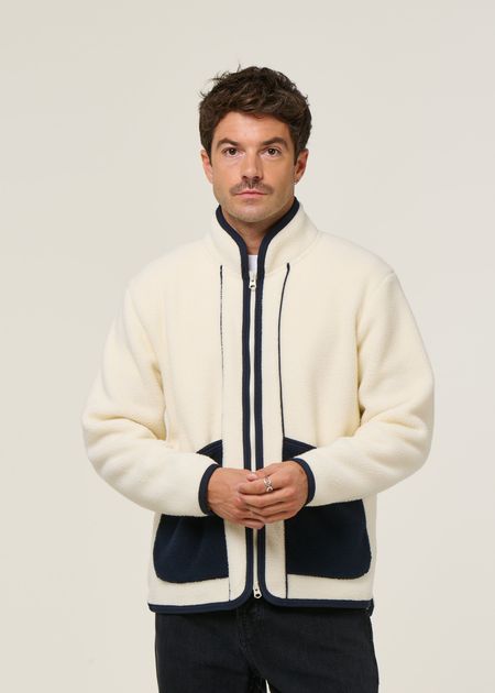 Veste polaire en matière recyclée | écru "goxo - cream"
