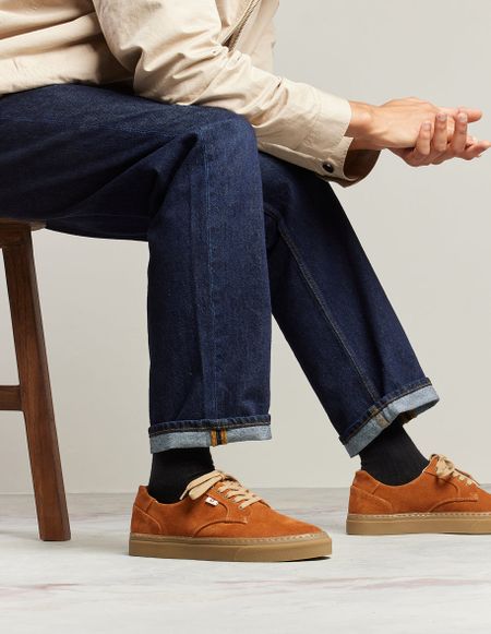 Baskets en cuir certifié | orange "alexandre - terracotta"