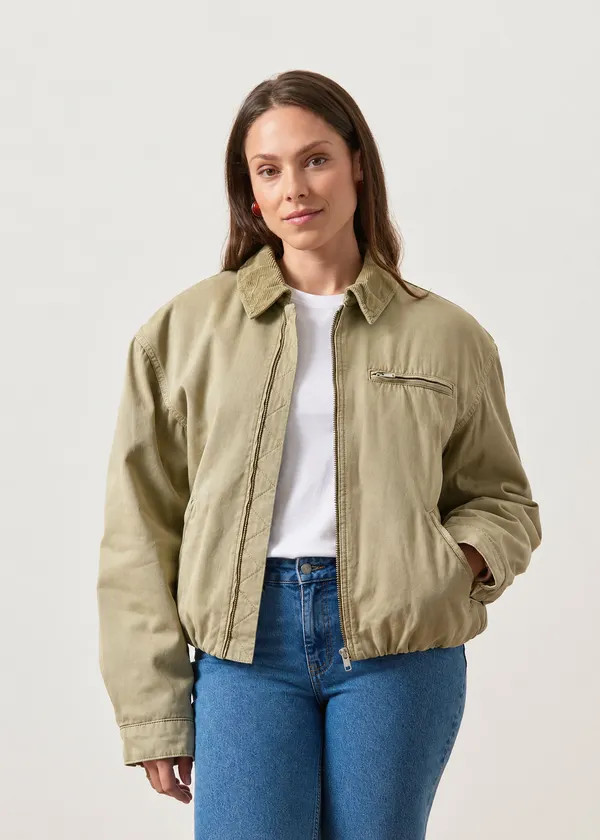 Veste doublée en coton bio | vert "Padded cotton iconic å jacket - light sage", Armedangels