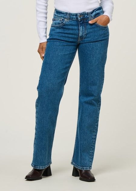 Jean droit en coton bio et recyclé | bleu "carry mid straight - stone vintage" - Mud Jeans