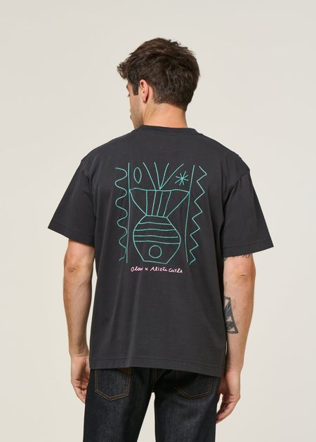 T-shirt oversize en coton bio | noir "meridional noir carbone"