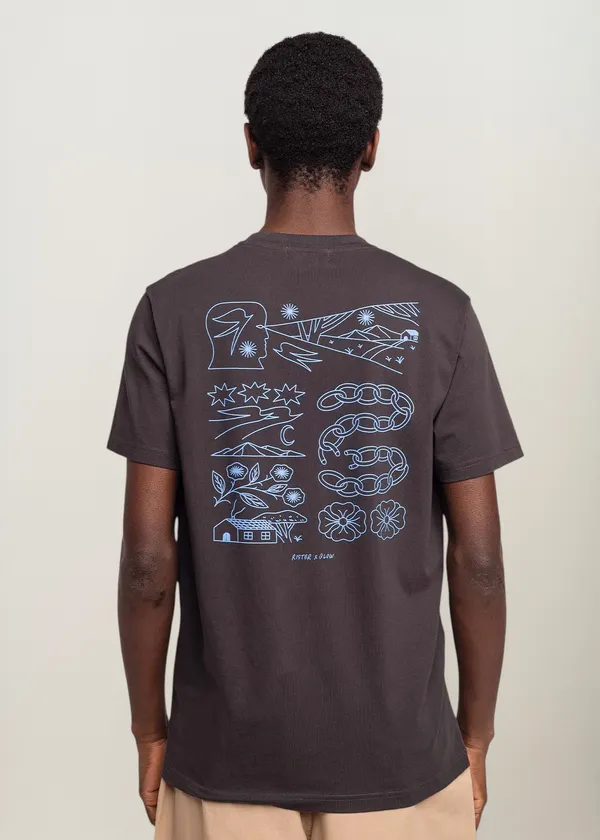 T-shirt imprimé en coton bio | noir "awake", Olow