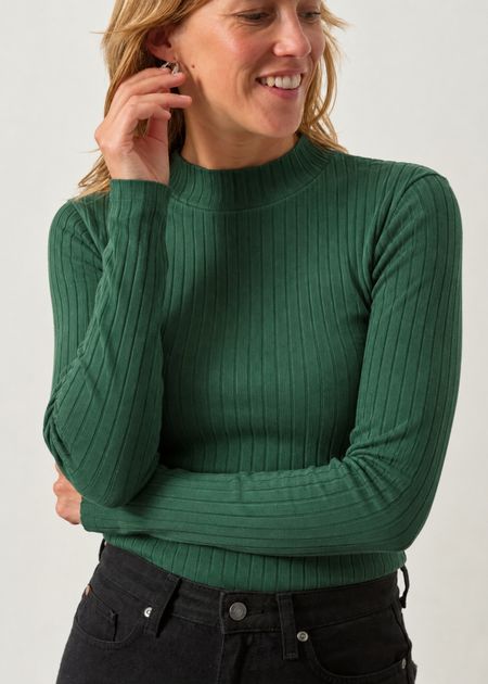 Sous-pull manches longues col montant en coton bio, WeDressFair