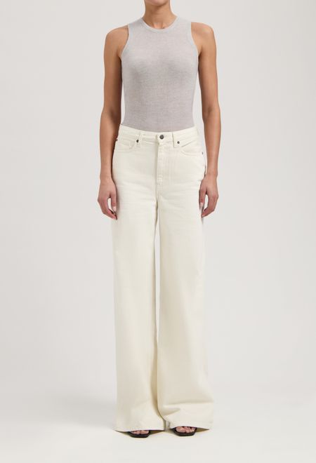 Jean évasé fluide en coton bio et tencel | écru "sara high loose flow - natural" - Mud Jeans