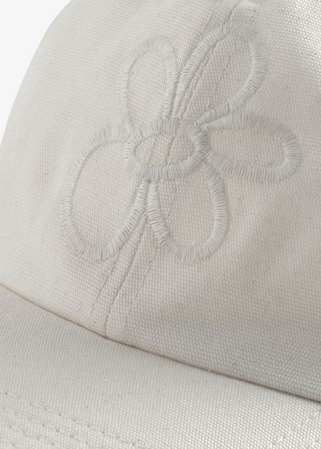 Casquette en coton bio | blanc "Flower classic cap - natural white" - Rotholz