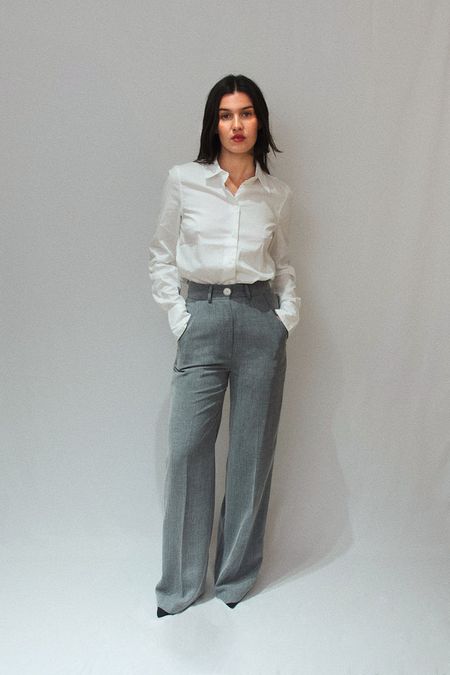 Pantalon upcyclé made in france | gris "lara"