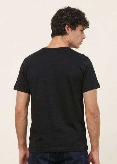 T-shirt classique en coton lin upcyclé | noir, WeDressFair, photo 3