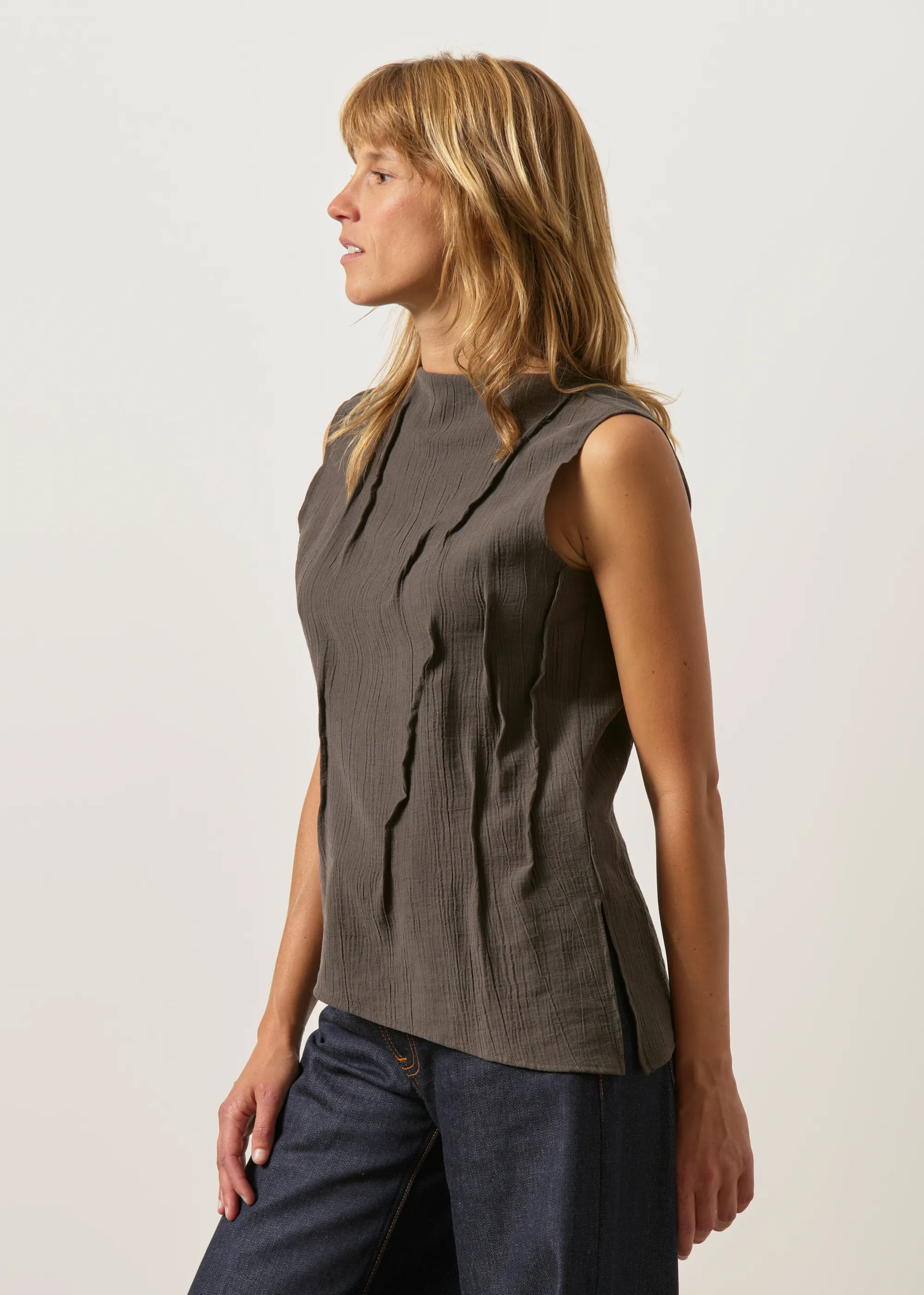 Top en tencel | marron "meadow - mud", Jan'n June, photo 1