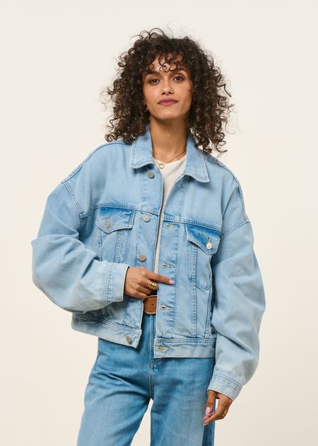 Veste denim en coton bio | bleu "paasithe denim jacket - barrea" - Armedangels