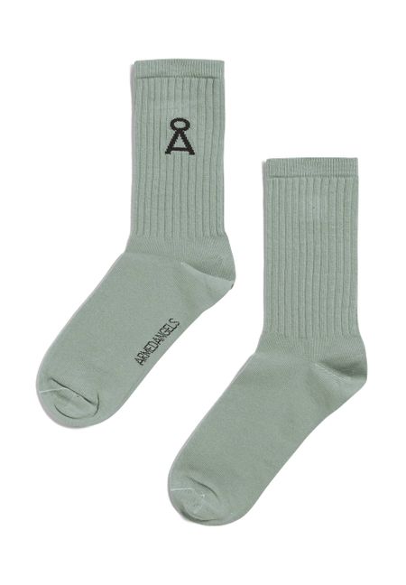 Chaussettes vert clair en coton bio et recyclé - saamu sage green
