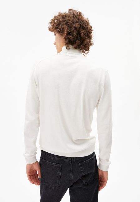 Pull col roulé blanc en coton bio - glaan snow white, Armedangels, photo 2