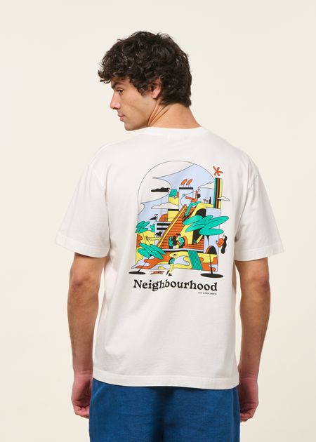 T-shirt en coton bio | blanc "neighbourhood" - Olow