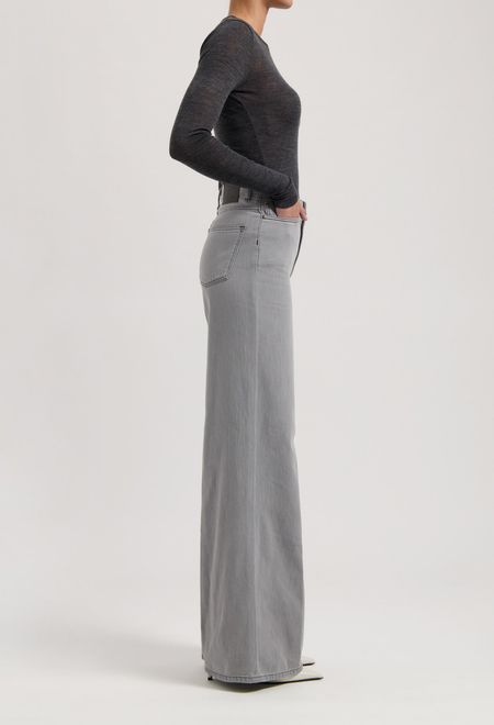 Jean ample en coton bio et recyclé | gris clair "sara high loose flow marge grey", Mud Jeans, photo 3