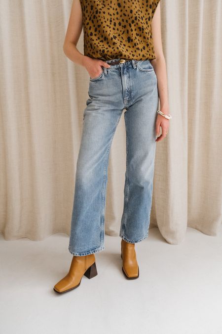 Jean droit large en coton biologique | bleu "clean eileen streaky vintage" - Nudie Jeans