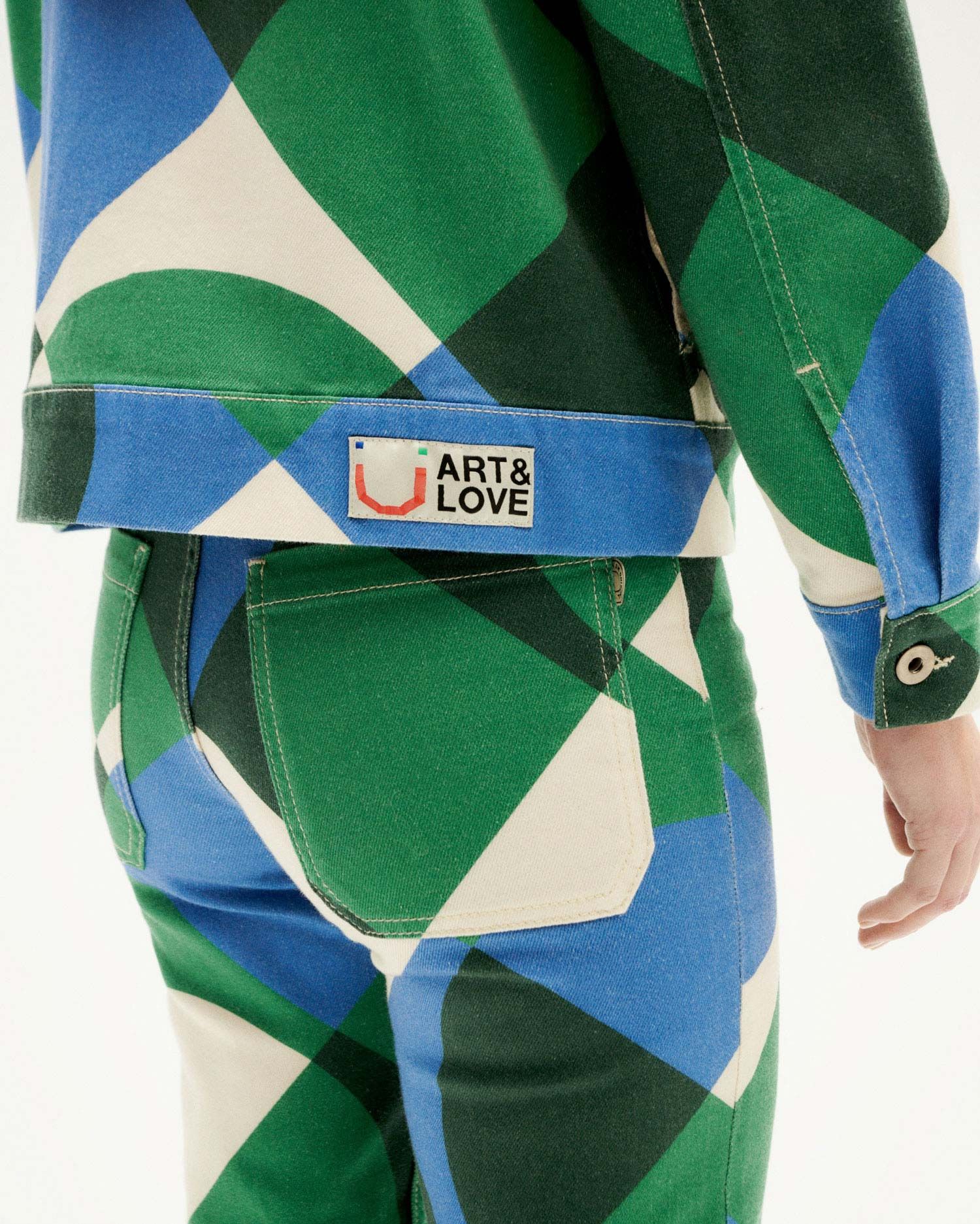 Veste en coton bio | multicolore "tetris frans jacket blue", Thinking Mu, photo 3
